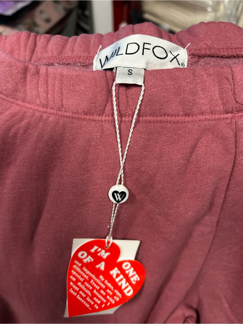 Wildfox Dusty Rose Sweatpants with Heart Tag